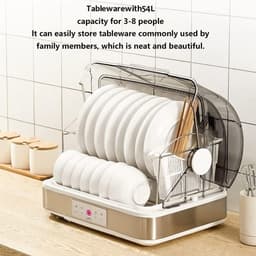Compacte Vaatwasser - Mini Afdroger - Hygiënisch Servies - Hoge Temperatuur Sterilisatie - 54 Liter Capaciteit - Zilver — thumbnail 3