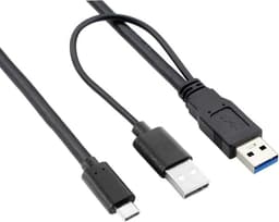 USB-C naar Dubbele USB Y-kabel voor Externe Harde Schijf en Laptop — thumbnail 1