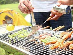 Roestvrijstalen houtskoolbarbecue, inklapbaar, outdoor, BBQ, draagbare campingbarbecue, staande grill, grillwagen, kolengrillm 74 x 33,5 x 71,5 cm. — thumbnail 4
