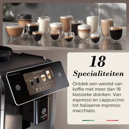 Saeco GranAroma Deluxe - Espressomachine - 18 Dranken met melksysteem - Groot scherm - Slim & verbonden - Volautomatisch - Koffiemachine met bonen + AquaClean filter - Metaal/Zwart (SM6685/00) — thumbnail 4