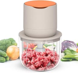 Draadloze elektrische keukenmachine, kleine elektrische hakmolen van 600 ml, geschikt voor het hakken en mixen van vlees, uien, groenten, knoflook, babyvoeding en andere voedingsproducten. — thumbnail 1