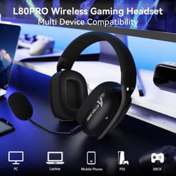 Attack Shark L80 PRO - Gaming Headset - Draadloos - 7.1 Surround Sound - Tri-Mode (2.4G/BT/3.5mm) - Dubbele Microfoon - 40mm Driver - Ultralicht 203g - PC/PS5/Xbox/Switch - Zwart — thumbnail 2