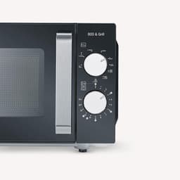 Magnetron met Grill - Oven Apparaat - Eten Opwarmen - Platte Bodem - 20 Liter - Zwart RVS — thumbnail 4