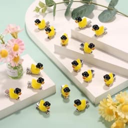 30 stuks eendenhaarspelden, eend van hars met hoedclips, kleine schattige en stijlvolle gele haarspeld voor dagelijks gebruik, schoolfeesten, muziekfestivals en carnavalshaarversieringen — thumbnail 5