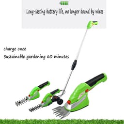 Elektrische Grasmaaier - Onkruidtrimmer Snoeischaar - Tuinonderhoud - Dubbele Maaibladen - 70mm Snijbreedte - Zwart — thumbnail 2