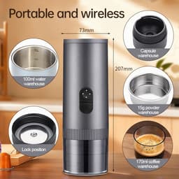 Torngat NomadBrew Pro - 3-in-1 Zelfverwarmende Draagbare Espressomachine 20 Bar - Premium Reis Koffiezetapparaat, Koffie Apparaat en Koffie Machine voor Auto, Camping, Camper en Onderweg - Voor Gemalen Koffie, NS en DG Capsules - 7800mAh - Zilver — thumbnail 1
