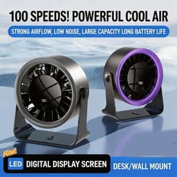 KZQ Kleine Individuele Ventilator Met 5 Windstanden - Usb Aangedreven Lichtgewicht Handventilator 1800mAh Lange Accuduur - Voor Reizen Kantoor Studie En Zomer - Paars — thumbnail 4