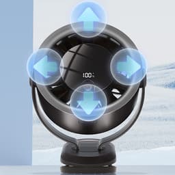 KZQ 360 Graden Draaibare Veiligheidsventilator Met Usb Opladen En Verstelbare Clip - 100 Windsnelheden Van Sterk Abs Materiaal - Voor Thuis Reis En Buiten - Paars — thumbnail 4