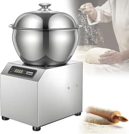Elektrische Deegmixer - Keukenmachine Spiraal - Brood Deeg Maken - Krachtige Kneedmotor - 5 kg Capaciteit - Zilver — thumbnail 1