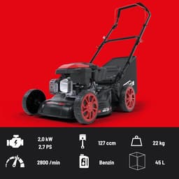Benzine grasmaaier - Grastrimmer gazonmaaier - Gazon onderhouden - 4-takt motor - 41 cm maaibreedte - Zwart — thumbnail 3