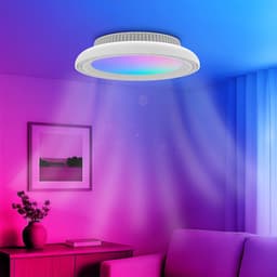 Plafondventilator met Lamp - Kingtron Flair - Aanpasbare Lichtkleur 3000K-4000K-6500K + RGB - Afstandsbediening - Dimbaar - Wit — thumbnail 5