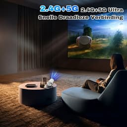 Aourow Mini Beamer 720P HD - Draagbare LED Projector met WiFi 6 en Bluetooth 5.4 - Ingebouwd Smart Systeem - Automatische Keystone - 110 inch Scherm - Wit — thumbnail 4