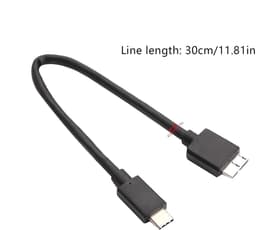 Harde Schijf Kabel - Externe Datakabel - Bestanden Overzetten - Hoge Snelheid 5Gbps - 30 cm Lang - Zwart — thumbnail 2