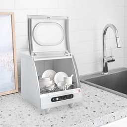 Vaatwasser, draagbare mini-vaatwasser, compacte vaatwasser, 5 programma's, mini-tafelvaatwasser, 5 liter water nodig voor woningen, slaapzalen en campers (wit) — thumbnail 3