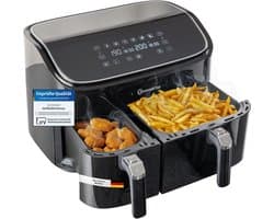 Hete Lucht Frituurpan - Dubbele Mand - Gezond Koken - Sync Finish Functie - 9 Liter - Zwart