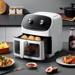 Heteluchtfriteuse Oven - Visuele Oven - Gezond Koken - Glazen Kijkvenster - 4 Liter Capaciteit - Multicolor — thumbnail 2
