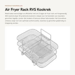 Dailygoods- Air Fryer Rack 3-laags - Roestvrij Staal - Stapelbaar - Magnetron/Oven Veilig - Geschikt voor Bakken - Verbeterde Luchtcirculatie - Kookrek — thumbnail 3