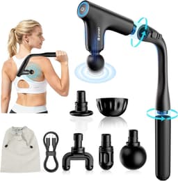 Spier massagepistool - Percussie massage - Herstel na sport - Verlengbare handgreep - 39.5 cm lengte - Zwart — thumbnail 1
