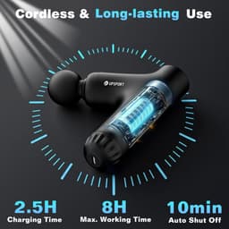 Spier massagepistool - Percussie massage - Herstel na sport - Verlengbare handgreep - 39.5 cm lengte - Zwart — thumbnail 4