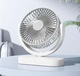 KZQ Usb Tafelventilator Stil Kantelbaar Met 3 Snelheden - Bureauventilator Voor Koeling Thuis En Kantoor - Oranje — thumbnail 4