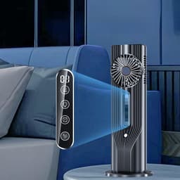 Draagbare airconditioning, 6 snelheidsinstellingen, persoonlijke koelventilator, met 6-uurs timer, 3-in-1 luchtkoeler, geschikt voor kamers, kantoren en kamperen, zwart — thumbnail 3