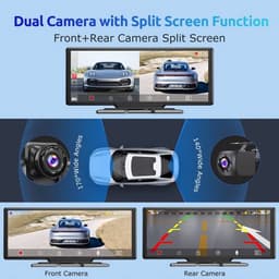 Dashcam – Auto Camera – Multimediasysteem – Recorder – Achteruitrijcamera – 10,26 Inch IPS Touchscreen – 4K Voorcamera & 1080p Achtercamera – Draadloze CarPlay & Android Auto – 64GB Geheugenkaart — thumbnail 4