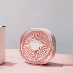 KZQ USB mini ventilator tafelventilator geluidsarm 3 standen roze — thumbnail 4