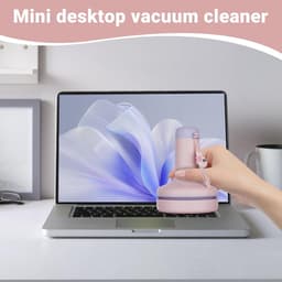 Tafelstofzuiger Mini - Bureau Schoonmaker - Snel Opruimen - Oplaadbaar Draadloos - 8.7 x 8.7 x 12 cm - Roze — thumbnail 2