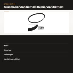 Dailygoods- Distributieriem 490mm - Aandrijfriem - Rubber - Sluitlus - 16mm Breedte - Compatibel met QUALCAST Maaiers — thumbnail 4