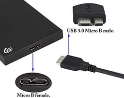Datakabel - Type-C naar Micro B - Opslag Uitbreiden - 5Gbps Supersnel - 1 Meter - Zwart — thumbnail 3