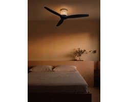 CREATE - Plafondventilator stil 40W (Ø132cm) - Sfeerlicht LED - Afstandsbediening - 6 snelheden - Programmeerbaar - WIND CALM CUSTOM RATTAN