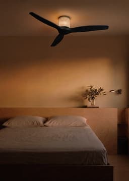 CREATE - Plafondventilator stil 40W (Ø132cm) - Sfeerlicht LED - Afstandsbediening - 6 snelheden - Programmeerbaar - WIND CALM CUSTOM RATTAN — thumbnail 1