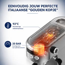 Espressomachine 20 Bar met Melkopschuimer - Zeefdragermachine voor Cappuccino en Latte — thumbnail 3