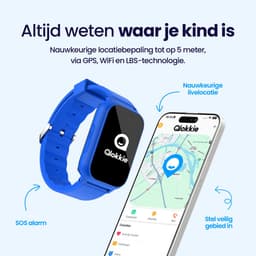 Qlokkie Kiddo Slim 2 Blauw – GPS horloge kind – Smartwatch kinderen – GPS tracker kind met nauwkeurige locatiebepaling – GPS horloge met simkaart – Videobellen – SOS functie – Stel veilige zones in – Waterdicht IP68 — thumbnail 3