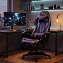 Bayt Gamestoel - Gaming Chair - Gamingstoel - Ergonomische Bureaustoel - Verstelbaar - Zwart en Grijs — thumbnail 5