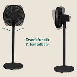 VONROC Vloerventilator - 3 snelheden – incl. afstandsbediening - timer - verstelbaar in 3 hoogtes - zwart — thumbnail 3