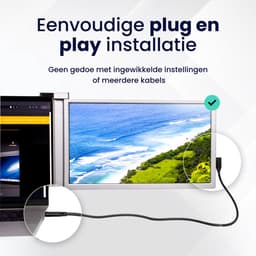 HoriVue Portable Monitor Plus 14.1'' - Full HD IPS - Draagbaar Scherm - Extra Scherm Laptop - Draagbare Monitor voor Laptop - Laptop Scherm Uitbreider - Incl. beschermhoes — thumbnail 2