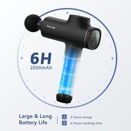 Mila Shop Massage Gun Professioneel PRO - Massage Pistool - Inclusief Koffer en 5 Opzetstukken - Krachtig en Draadloos - Sport en Relax Massage Apparaat — thumbnail 4