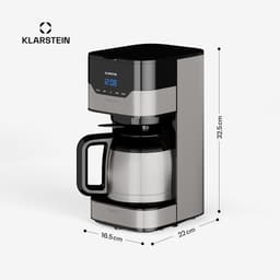 Klarstein 1,2 L Koffiezetapparaat met Thermoskan en Timer, Filterkoffiezetapparaat voor 10 Kopjes, 800 W Grote Filterkoffiemachine, Koffiezetapparaat met RVS Thermoskan - voor Keuken - Touch - Display - Coffee Machine - Koffieautomaat — thumbnail 3