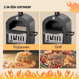 Thuys – Pizza Oven Buiten – Pellet Pizza Oven – Houtgestookte – 54 x 161 x 161cm – Zwart — thumbnail 3