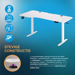 Casaria Zit Sta Bureau Elektrisch Verstelbaar 160x75cm Headset, Drankjes en Kabelhouder Zwart Gaming — thumbnail 3