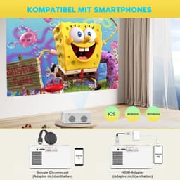 Mini beamer - Projector - Beamerscherm - Projectiescherm - Outdoor & Indoor Projector - — thumbnail 4