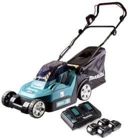Makita DLM 432 PM4 accu grasmaaier 36 V ( 2x 18 V ) 43 cm borstelloos + 4x accu 4.0 Ah + dubbele lader — thumbnail 2