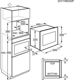 AEG TS5CM25TB - 5000 Serie - Inbouwmagnetron - Met hetelucht en grill - 900 W - Zwart — thumbnail 2