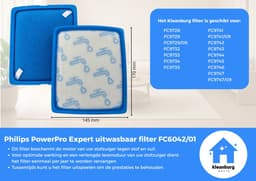 Kleanburg® - Geschikt voor Philips PowerPro Expert - Filter set van 2 stuks - Vervanger voor FC8003/01 — thumbnail 2