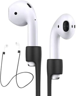 Ainy - Sport band zwart geschikt voor Apple Airpods 1 / 2 / 3 / 4 / Pro 1 & Pro 2 | Siliconen strap cord voor draadloze oordopjes | 50 cm lang kabel — thumbnail 1