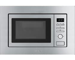 SMEG FMI020X - Inbouw Magnetron - Met Grill - RVS - 20 Liter - 800 Watt - Compact Inbouwmodel