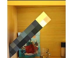 MineCraft - Nacht - Lamp - 4 Kleuren - Torch - Verlichting - Game - Zaklamp - Brownstone - LED - Nachtlampje - USB - Oplaadbaar - Slaapkamer - Decoratie - Tafellamp - Cadeaulamp - Voor - Kinderen - Bedlampje - MineCraftion - Movie