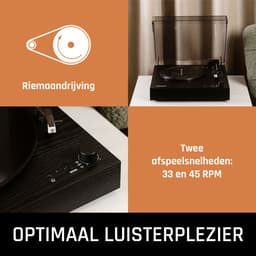 Lenco Platenspeler met Bluetooth - Twee ingebouwde Speakers en AT3600L Cartridge - LS-15BK - Zwart — thumbnail 4