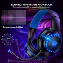 StayPowered Gaming Headset - Ultiem Geluid & Comfort - Noise Cancelling Microfoon - Surround Sound - Multi-platform Compatibel - Plug & Play - Ergonomisch Design - LED Verlichting - Zwart/Blauw - Levering Sneller dan Aangegeven! — thumbnail 4